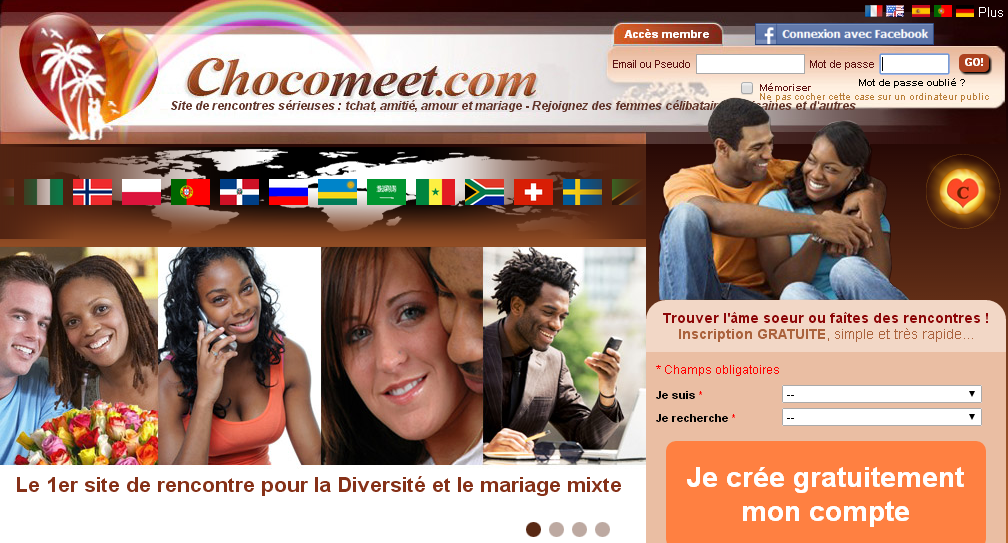 Page d'accès de Chocomeet