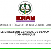 Admissibilités Auditeurs de justice de l'Enam en 2016