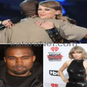 Kanye West et Taylor Swift s'embrasssent lors d'un concert