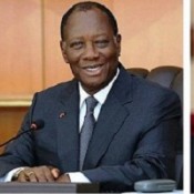 Alassane Dramane Ouattara et deux de ses proches collaborateurs